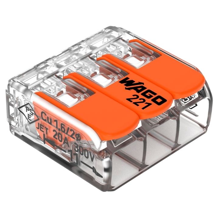 Conector Wago De 3 Polos 221-413 (30 Piezas)