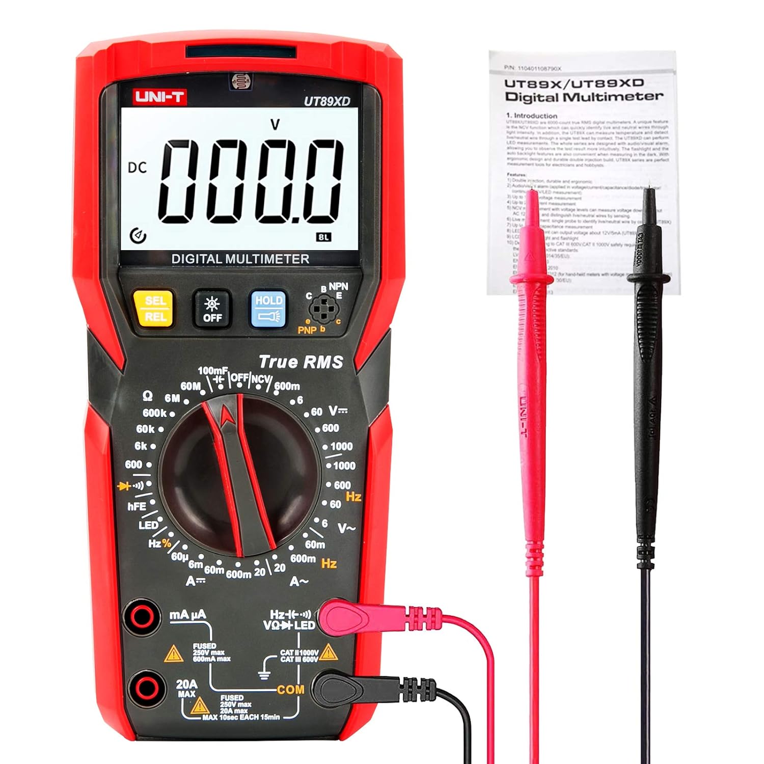 MULTIMETRO DIGITAL 1000V 20A 60M UNIT UT-89X - Image 4